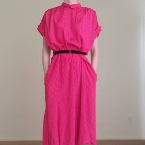 VTG 80s Hot Pink Dress